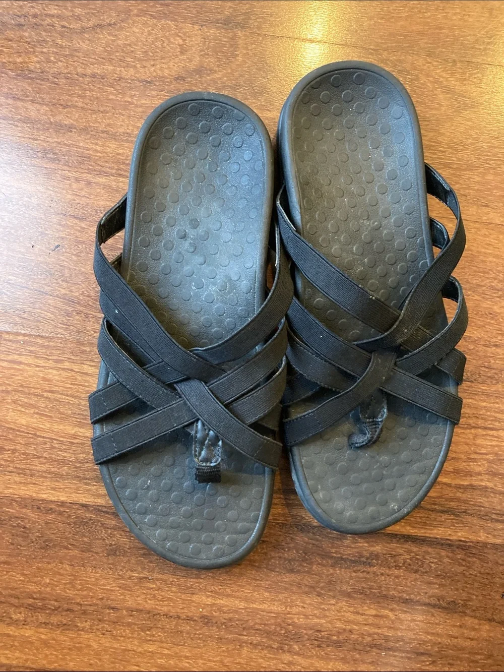 Vionic Black Strappy Slide Sandals Sz 7